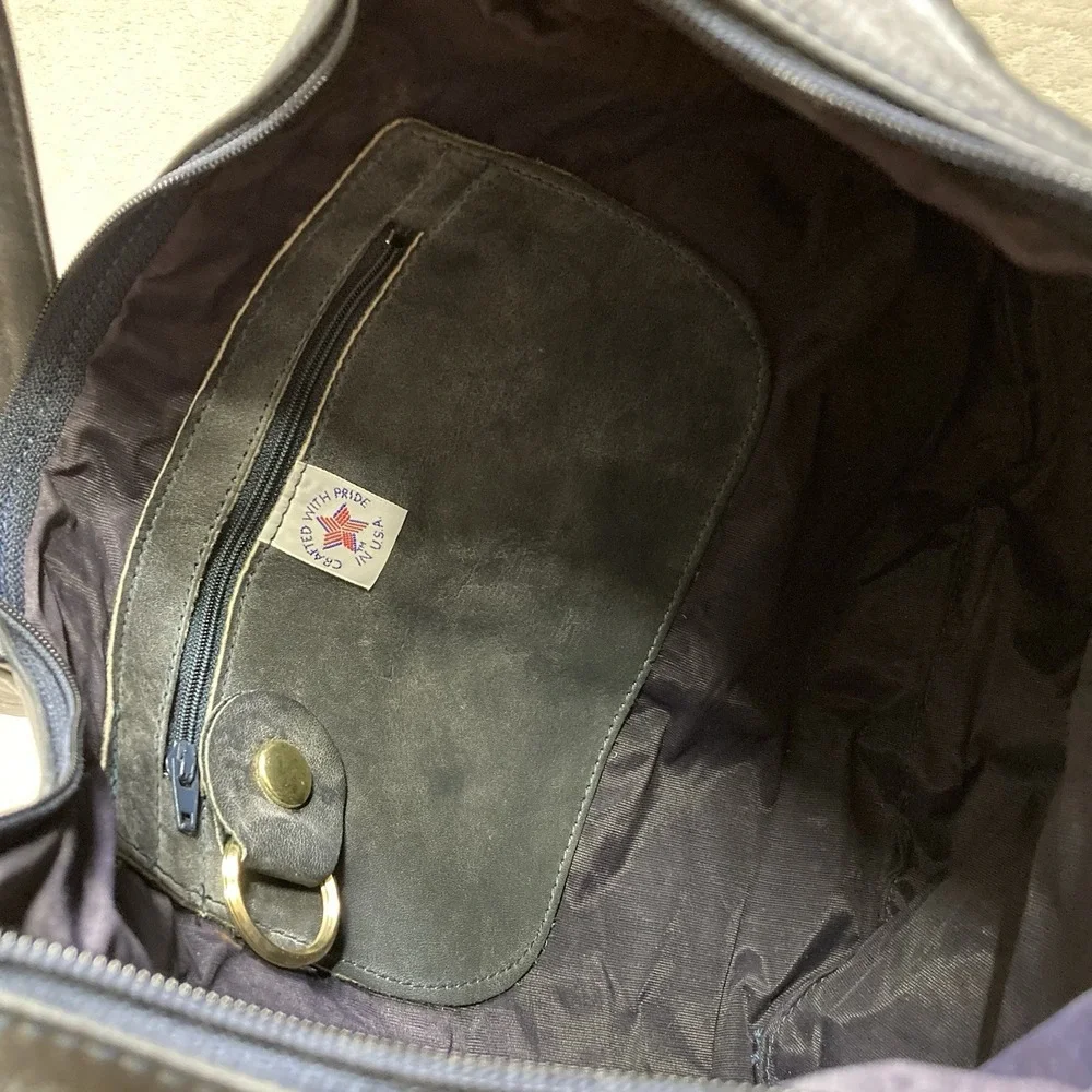 VTG Bugatti Genuine Leather Hobo Shoulder Bag Gray NWT Slouchy Minimalist USA